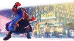  abs absurdres boots boxing_gloves boxing_shorts capcom car cross-laced_footwear crowd dark_skin ground_vehicle highres hood lace-up_boots m_bison motor_vehicle neon_lights official_art pectorals shorts solo_focus street_fighter street_fighter_v wallpaper 