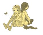  2girls artist_request ass belt brown_hair dissidia_final_fantasy female final_fantasy final_fantasy_ii final_fantasy_viii frioniel fur genderswap genderswap_(mtf) jacket long_hair multiple_girls open_clothes open_shirt scar shirt short_hair squall_leonhart white_background 