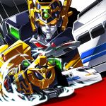  ground_vehicle kouchi_(kouichi-129) mecha might_gaine no_humans sparkle super_robot train yuusha_series yuusha_tokkyuu_might_gaine 