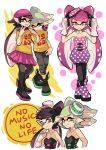  2girls aori_(splatoon) black_legwear hotaru_(splatoon) mole mole_under_eye multiple_girls pantyhose pointy_ears splatoon tentacle_hair wong_ying_chee 