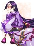  1girl black_hair breasts covered_navel crossed_arms curvy ebido fate/grand_order fate_(series) highres huge_breasts japanese_clothes lips minamoto_no_yorimitsu_(fate/grand_order) solo thighs wide_hips 