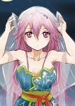  1girl absurdres bare_shoulders breasts chikkinage_nage cleavage guilty_crown hair_ornament hairclip highres long_hair looking_at_viewer pink_eyes pink_hair solo twintails veil yuzuriha_inori 