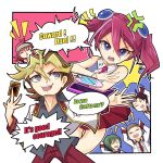  2girls 4boys artist_request ayukawa_ayu black_eyes blue_eyes engrish female hiiragi_yuzu kakimoto_(yuu-gi-ou_arc-v) male multiple_boys multiple_girls ootomo_(yuu-gi-ou_arc-v) open_mouth pink_hair ranguage sawatari_shingo yamabe_(yuu-gi-ou_arc-v) yuu-gi-ou yuu-gi-ou_arc-v 