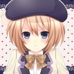  1girl blanc blue_eyes blush brown_hair close-up hat looking_at_viewer neptune_(series) nico_ame open_mouth pout short_hair solo 