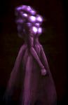  1girl dress gown guru highres no_humans original purple solo standing 