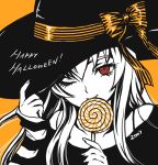  halloween hat lollipop ribbon rozen_maiden suigintou swirl_lollipop wink witch_hat 