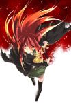  from_above long_hair red_eyes red_hair redhead school_uniform shakugan_no_shana shana shinozuka_atsuto sword thighhighs weapon 