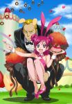  age_difference ass bouquet bunbee bunny_ears bunnysuit butler cake carrying dog_ears dog_tail fishnet_pantyhose fishnets flower food fork groping height_difference legs maeashi pantyhose pastry pink_hair precure pretty_cure rabbit_ears red_rose rose short_hair size_difference tail tuxedo twintails two_side_up yes!_precure_5 yes!_pretty_cure_5 yumehara_nozomi 