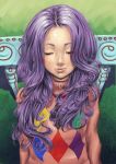  female hibakari original purple_hair realistic smile sweater turtleneck 