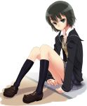  1girl amagami kneehighs nanasaki_ai school_uniform shoes short_hair sitting skirt socks solo yoshida_on 