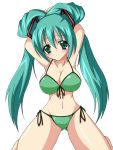  bikini green_eyes green_hair hatsune_miku k_(niyari) long_hair swimsuit twintails vocaloid 