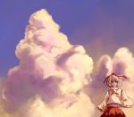  cloud clouds detached_sleeves hat inubashiri_momiji shiba_murashouji short_hair silver_hair sky tokin_hat touhou wolf_ears 