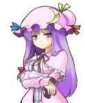  blush crossed_arms patchouli_knowledge toobane touhou 