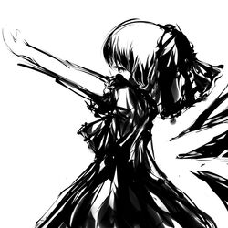  cirno hanuu monochrome tagme touhou 