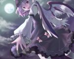  fingernails hat long_fingernails long_nails looking_back moon myaaco mystia_lorelei nails night pink_hair short_hair smile solo touhou wings 