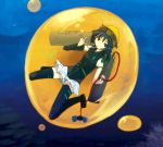  bubble flat_chest hat hrd moon red_eyes reflection skirt straw thigh-highs thighhighs underwater zettai_ryouiki 
