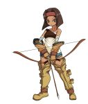  boots bow bow_(weapon) brown_hair class_change dark_skin eyeliner final_fantasy final_fantasy_tactics gloves headband rapha_galthena tun weapon 