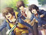  brown_eyes brown_hair hakuouki_shinsengumi_kitan kazuki_yone okita_souji_(hakuouki) toudou_heisuke yukimura_chizuru 