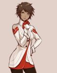  1girl candela_(pokemon) coat dark_skin jyuru pantyhose poke_ball pokemon pokemon_go short_hair solo 