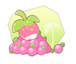 bounsweet food fruit leaf no_humans open_mouth pokemon pokemon_(creature) pokemon_(game) pokemon_sm putto simple_background solo transparent_background tree yellow_eyes 