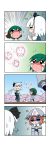  &gt;_&lt; /\/\/\ 4koma 5girls absurdres animal_ears black_bow blue_hat bow brown_hair butterfly closed_eyes color_drain comic commentary_request crying crying_with_eyes_open dog_ears dog_tail floppy_ears frilled_hat frills green_hair hair_bow hair_ornament hat hat_removed headwear_removed highres japanese_clothes kasodani_kyouko kimono konpaku_youmu konpaku_youmu_(ghost) long_sleeves lunasa_prismriver lyrica_prismriver mob_cap multiple_girls open_mouth rakugaki-biyori saigyouji_yuyuko sash shaded_face short_hair short_sleeves silent_comic sweatdrop tail tears touhou trembling triangular_headpiece unconscious wavy_mouth white_hair wide_sleeves 