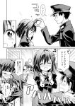  1boy :d admiral_(kantai_collection) ashigara_(kantai_collection) blush comic commentary_request gloves haguro_(kantai_collection) hair_ornament hairband hairclip hat holding kantai_collection long_hair military military_uniform minimaru monochrome myoukou_(kantai_collection) naval_uniform open_mouth peaked_cap poke_ball pokemon short_hair smile sweat tears translated uniform vomiting 