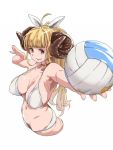  1girl anila_(granblue_fantasy) bikini blonde_hair doraf granblue_fantasy horns long_hair swimsuit uno_ichi volleyball 