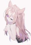  1girl ;/ animal_ears avatar_(ff14) bare_shoulders cat_ears cat_girl choker final_fantasy final_fantasy_xiv funa_(sakana) highres light_brown_hair long_hair miqo&#039;te one_eye_closed purple_hair sleeveless two_side_up 