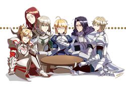  armor bedivere blonde_hair fate/grand_order fate_(series) gawain_(fate/extra) green_eyes lancelot_(fate/stay_night) long_hair saber saber_of_red tagme tristan_(fate/grand_order) 