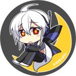  ahoge caffein chibi commentary_request detached_sleeves headphones long_hair looking_at_viewer lowres necktie open_mouth ponytail red_eyes star star-shaped_pupils symbol-shaped_pupils vocaloid voyakiloid white_hair yowane_haku 