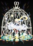  1girl aldnoah.zero asseylum_vers_allusia blonde_hair cage dress ichinose777 solo stained_glass 