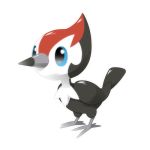  aru_(r1_0101) bird blue_eyes feathered_wings no_humans pikipek pokemon pokemon_(creature) pokemon_(game) pokemon_sm simple_background solo white_background wings 
