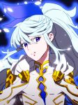  1boy kamui_(tales_of_zestiria) long_hair male_focus mikleo_(tales) ponytail solo tales_of_(series) tales_of_zestiria tasasakiamagu violet_eyes white_hair 