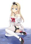 blonde_hair blue_eyes blush dress hat kantai_collection long_hair personification warspite_(kantai_collection) 
