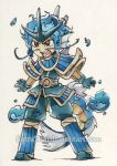  art blue_hair cute drawing gijinka gyarados personification pokejinka pokemon satrathai 