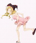  blonde_hair blush dress hat long_hair mahou_shoujo_madoka_magica mami_tomoe smile wink yellow_eyes 