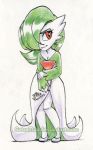  1girl art cute drawing fanart gardevoir gijinka kawaii personification pokejinka pokemon satrathai shy 