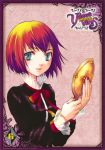  cover dvd_cover gothic gradient_hair green_eyes lowres mirror multicolored_hair orange_hair purple_hair red_hair redhead ribbon short_hair smile suzumi_atsushi takahana_sumire venus_versus_virus 