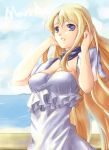  aria blue_eyes dress eyebrows k-on! kotobuki_tsumugi long_hair sky_of_morika solo 