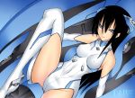  blue_eyes daive detached_sleeves erect_nipples leotard long_hair original thigh-highs thighhighs 