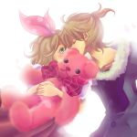  closed_eyes couple date green_eyes hair_ribbon incest kagamine_len kagamine_rin melou nail_polish ponytail ribbon short_hair siblings stuffed_animal stuffed_toy twincest twins vocaloid 