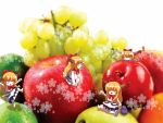  aruru_no_zaki blush chibi drunk eating food fruit fruits horns ibuki_suika in_food minigirl touhou 