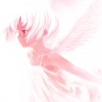  flat_chest highres kawata_hisashi monochrome no_lineart pink short_hair wings 