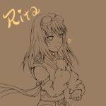  alternate_hairstyle brown brown_background character_name gloves goggles heart long_hair rita_mordio sepia tales_of_(series) tales_of_vesperia 