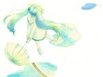  hatsune_miku long_hair puddle rainbow shou_shishi twintails umbrella vocaloid 