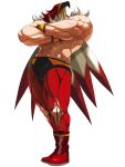  1boy ankle_boots bare_chest boots bow falcoon fatal_fury full_body griffon_mask highres mark_of_the_wolves mask muscle official_art pose red_boots shirtless shoelaces simple_background snk solo spandex the_king_of_fighters the_king_of_fighters_2003 the_king_of_fighters_xi topless white_background 