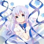  blue_eyes blue_hair blush dress gochuumon_wa_usagi_desuka? kafuu_chino long_hair smile twintails 