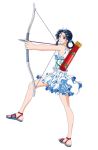  1girl artemis bow_(weapon) sandals solo 