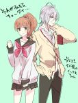  ageha amnesia_(idea_factory) brothers_conflict brown_hair crossover green_eyes heroine_(amnesia) ikki_(amnesia) 