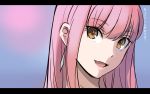  1girl :d earrings fate/grand_order fate_(series) highres jewelry long_hair looking_at_viewer medb_(fate/grand_order) open_mouth parody pink_hair real_life shimo_(s_kaminaka) smile solo 